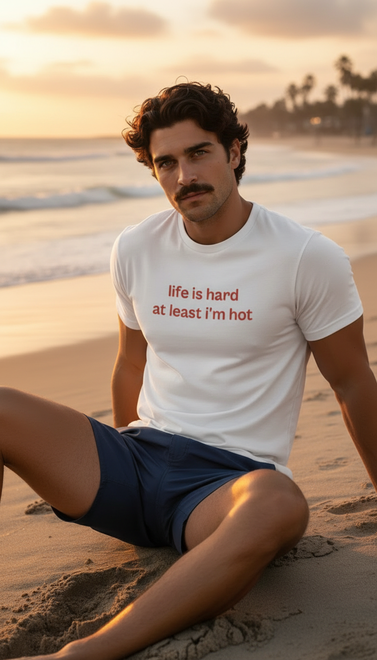 life is hard at least i'm hot, 100% cotton t-shirt